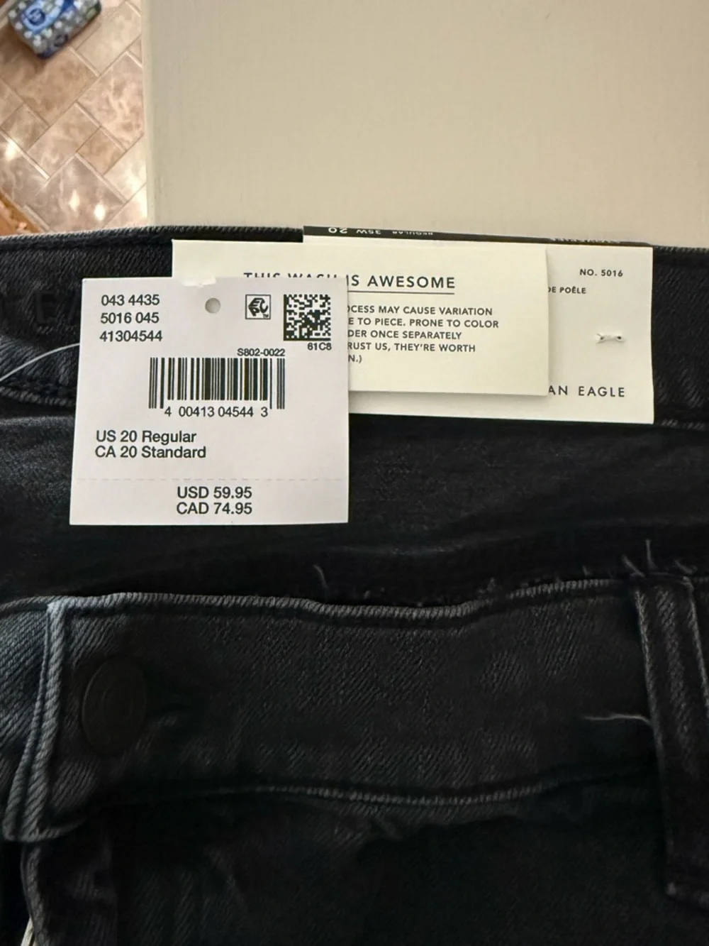 American Eagle Outfitters Stovepipe Black Wash Women's Jeans - Picture 6 of 7